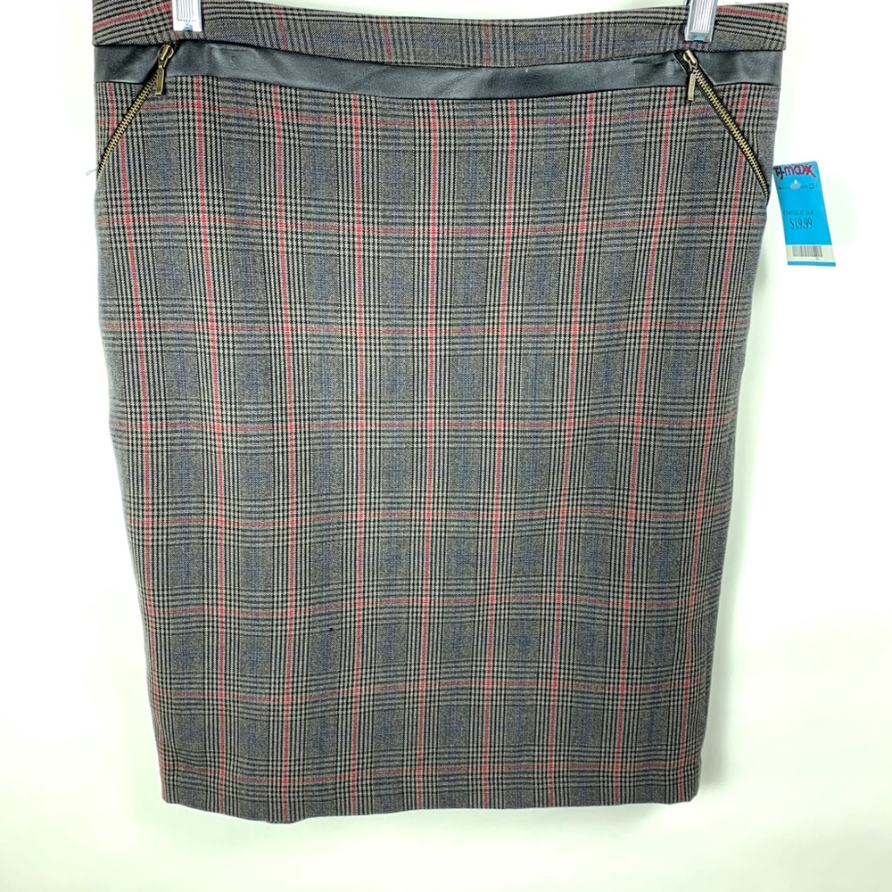 Willi Smith Grey Plaid Skirt Size 10 NWT